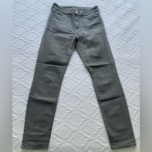 H&M - Light Grey High Waisted Skinny Straight Leg Ankle Jeans - Size 27 - Picture 2 of 8